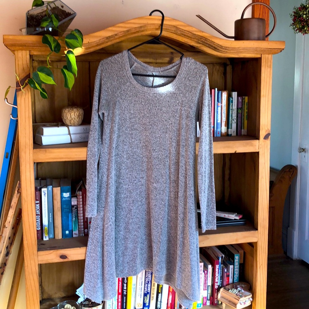 Soft and cozy gray sweater dress